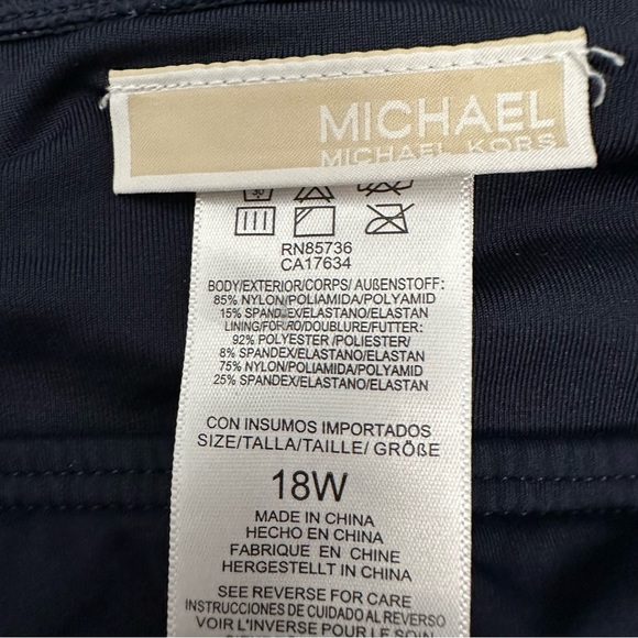 18W Michael Kors Navy Blue Plus Size High-Waist Swim Bottoms Swimsuit - Picture 5 of 5